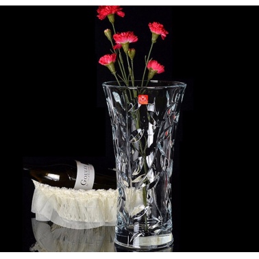 意大利进口RCR水晶玻璃花瓶 百合花玫瑰 花水竹花瓶叶纹台面花瓶